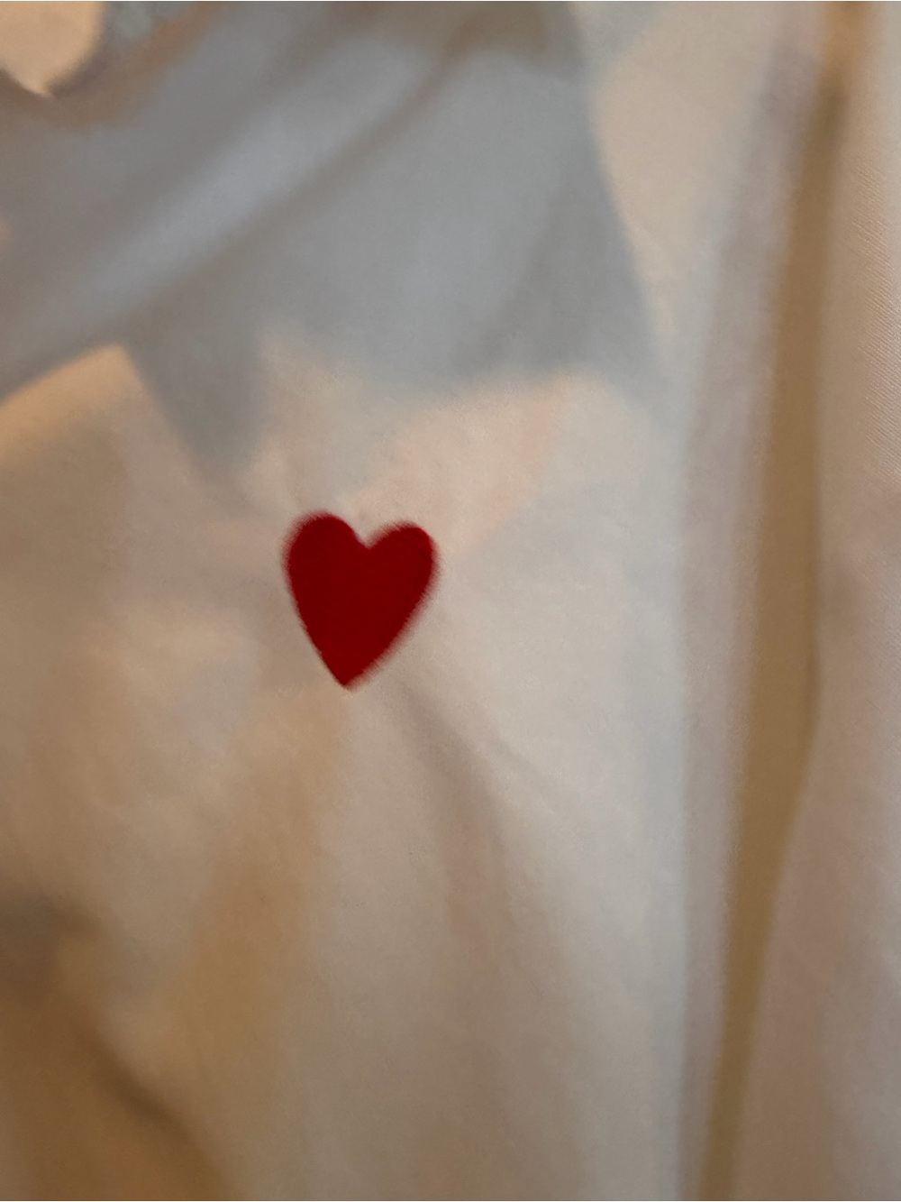 Q2 White Oxford Cotton Button-Up Shirt with Red Embroidered Heart - Picture 5 of 8